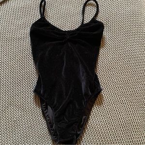 Bullet Pointe Black Velvet Camisole Leotard